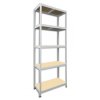Kovový regál do spíže Biedrax 50 x 75 x 210 cm, bílý - 5 polic MDF