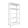 Kovový regál do spíže Biedrax 45 x 120 x 180 cm, bílý - 5 polic bílé lamino 12mm