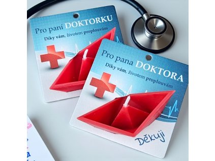 Plovoucí svíčka v kartičce - pro doktora/doktorku