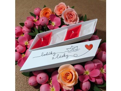 Plovoucí svíčky - sada v dárkové krabičce - Lodičky z lásky
