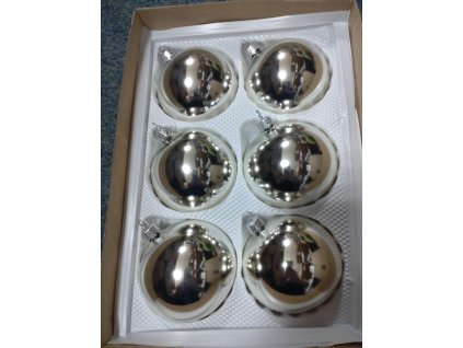 Skleněná vánoční ozdoba - koule hladká, stříbrný lesk