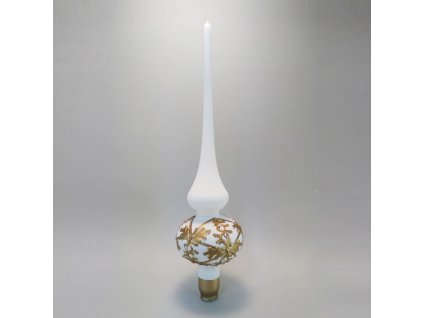 špice bílý mat, zlatý dekor