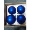Skleněná vánoční ozdoba - koule hladká, modrý mat