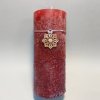 Svíčka válec – bordó, plastický vzor