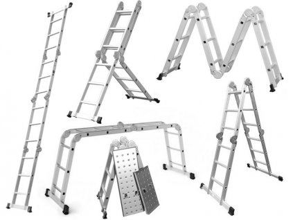 2537 hlinikovy kloubovy zebrik 4x3 platforma