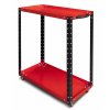 Dílenský pojízdný servisní vozík 960 x 750 x 360 mm, 2 police - ČERVENÝ