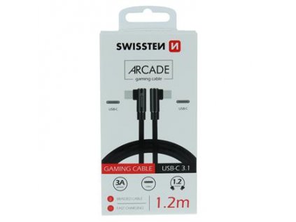 DATA CABLE SWISSTEN ARCADE USB-C / USB-C 1.2 M BLACK