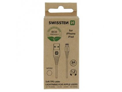DATA CABLE SWISSTEN USB/LIGHTNING WHITE 1,2M  (ECO PACK)