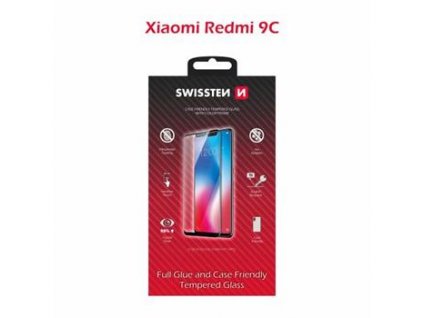 SWISSTEN GLASS COLOR FRAME, CASE FRIENDLY FOR XIAOMI REDMI 9C BLACK