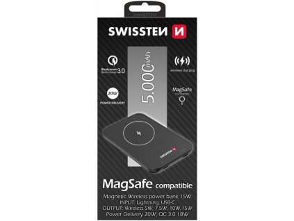 SWISSTEN POWER BANK (MagSafe compatible) 5000 mAh