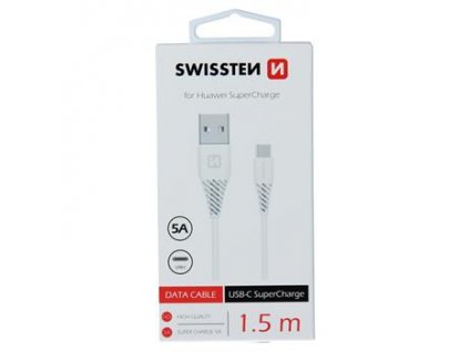 DATA CABLE SWISSTEN USB / USB-C SUPER FAST CHARGING 5A 1.5M WHITE