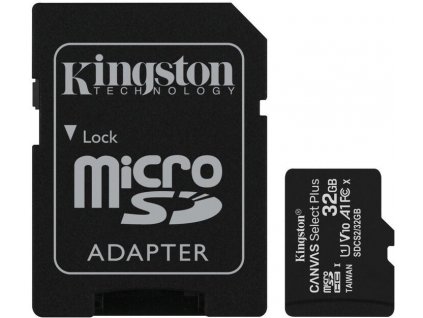 Kingston Canvas Select Plus A1/micro SDHC/32GB/100MBps/UHS-I U1 / Class 10/+ Adaptér