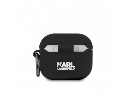 Karl Lagerfeld KLACA3SILKHBK Karl Head Silikonové Pouzdro pro Airpods 3 Black