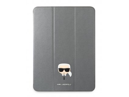 Karl Lagerfeld KLFC11OKHG Head Saffiano Pouzdro pro iPad Pro 11 Silver