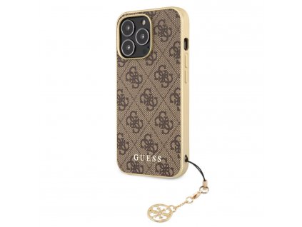 Guess 4G Charms Zadní Kryt pro iPhone 13 Pro Brown