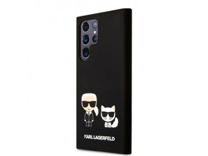 Karl Lagerfeld KLHCS22LSSKCK and Choupette Liquid Silicone Zadní Kryt pro Samsung Galaxy S22 Ultra B