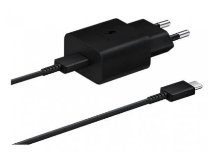 EP-T1510XBE Samsung USB-C 15W Cestovní nabíječka + USB-C Datový Kabel Black