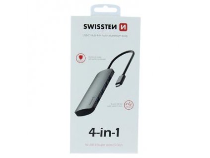 SWISSTEN USB-C Hub 4 in 1 (Barva Aluminium)