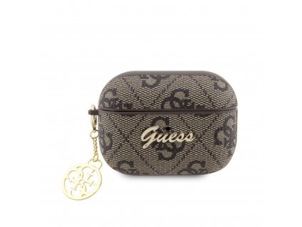 Guess 4G Script Charms PC/PU Pouzdro pro AirPods Pro 2 Brown