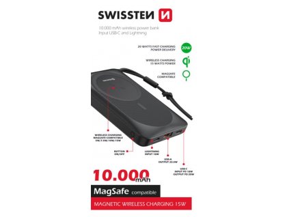 SWISSTEN POWER BANK (MagSafe compatible) 10000mAh