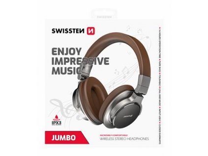 WIRELESS STEREO HEADPHONES SWISSTEN JUMBO SILVER/BROWN