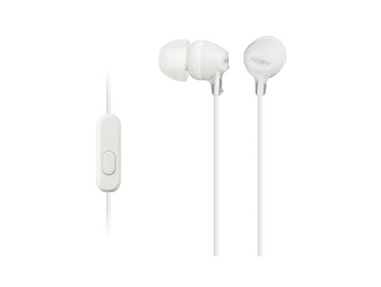 SONY sluchátka MDR-EX15AP, handsfree, bílé