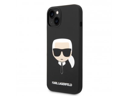 Karl Lagerfeld Liquid Silicone Karl Head Zadní Kryt pro iPhone 14 Plus Black
