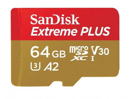 SanDisk Extreme PLUS/micro SDXC/64GB/UHS-I U3 / Class 10/+ Adaptér