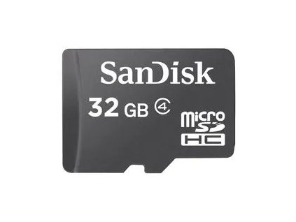 Sandisk/micro SDHC/32GB/18MBps/Class 4/+ Adaptér/Černá