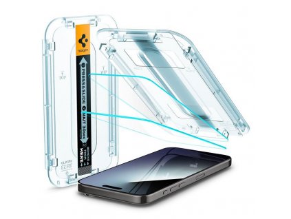 Ochranné sklo Spigen Glass tR EZ Fit 2 Pack pro iPhone 15 Pro Max transparentní