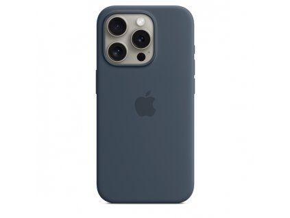APPLE iPhone 15 Pro Silicone Case with MS - Storm Blue