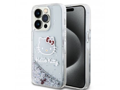 Hello Kitty Liquid Glitter Electroplating Head Logo Zadní Kryt pro iPhone 13 Pro Transparent