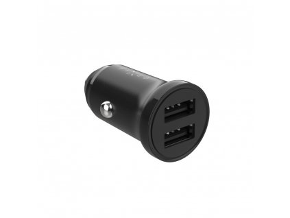 FIXED Dual USB Car Charger 15W + USB/USB-C Cable, black