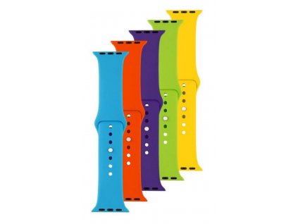 FIXED Silicone Strap Set for Apple Watch 42/44/45 mm, set of 5 pieces of different colors, variation