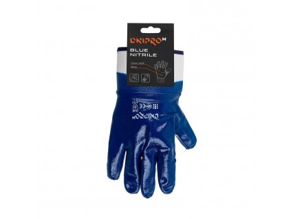Modré nitrilové rukavice pro domácnost odolné proti olejům a benzínu, Dnipro-M