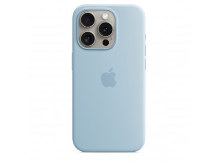 APPLE iPhone 15 ProMax Silicone Case wth MS - Light Blue