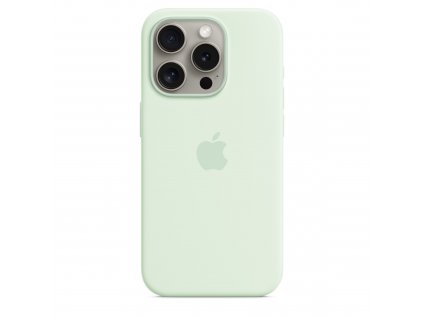 APPLE iPhone 15 ProMax Silicone Case with MS - Soft Mint