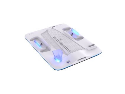 Multifunkční stanice FIXED pro PlayStation 5 (Slim) s větráky a nabíjením pro dva ovladače DualSense