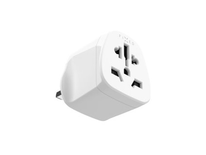 Adaptér FIXED UK  Adapter pro zapojení UK, US, AUS nabíječek do UK zásuvek, bílý