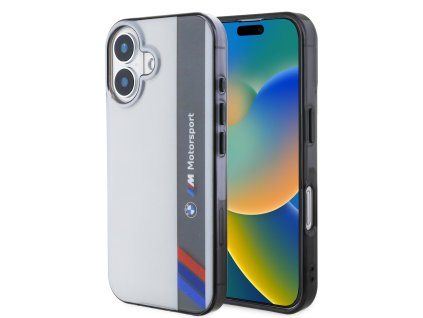 BMW IML Motorsport Vertical Stripe Zadní Kryt pro iPhone 16 Grey