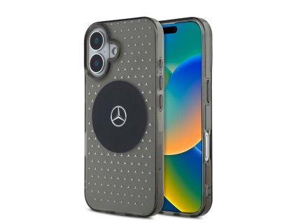 Mercedes PC/TPU Star Pattern MagSafe Zadní Kryt pro iPhone 16 Plus Black
