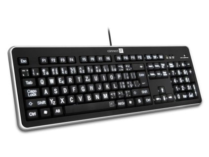 connect it led bile podsvicena klavesnice s velkym fontem usb ien150994