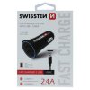 SWISSTEN CAR CHARGER 2,4A POWER WITH 2x USB + CABLE USB-C