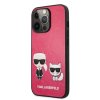 Karl Lagerfeld KLHCP13XPCUSKCP and Choupette PU Leather Pouzdro pro iPhone 13 Pro Max Fuchsia