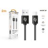Datový kabel ALIGATOR 2A USB-C 2m, černý