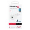 SWISSTEN TRAVEL CHARGER GaN 1x USB-C 35W PD + 1x USB-A 27W QC WHITE