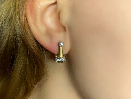 Zlaté náušnice se zirkony 2000219580001