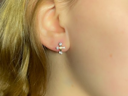 Zlaté náušnice se zirkony 2000220350006