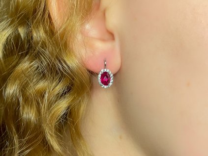 Zlaté náušnice se zirkony bílé zlato 2000215080000