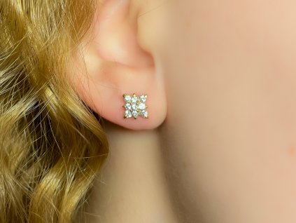 Zlaté náušnice se zirkony 2000269710007